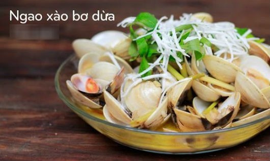 Ngao xào bơ dừa ngon ơi là ngon