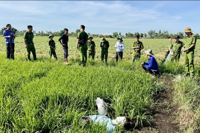 Các cơ quan chức năng tiến hành thực nghiệm điều tra vụ án.