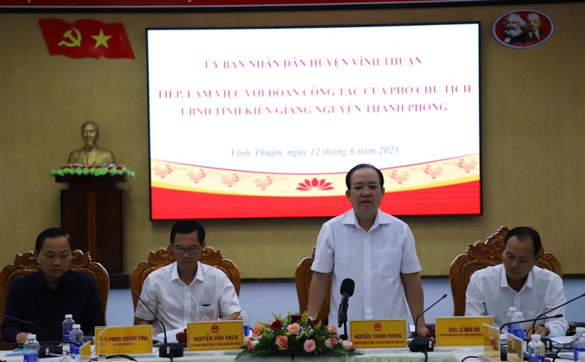 Phó Chủ tịch UBND tỉnh Kiên Giang kiểm tra, khảo sát và làm việc tại huyện Vĩnh Thuận