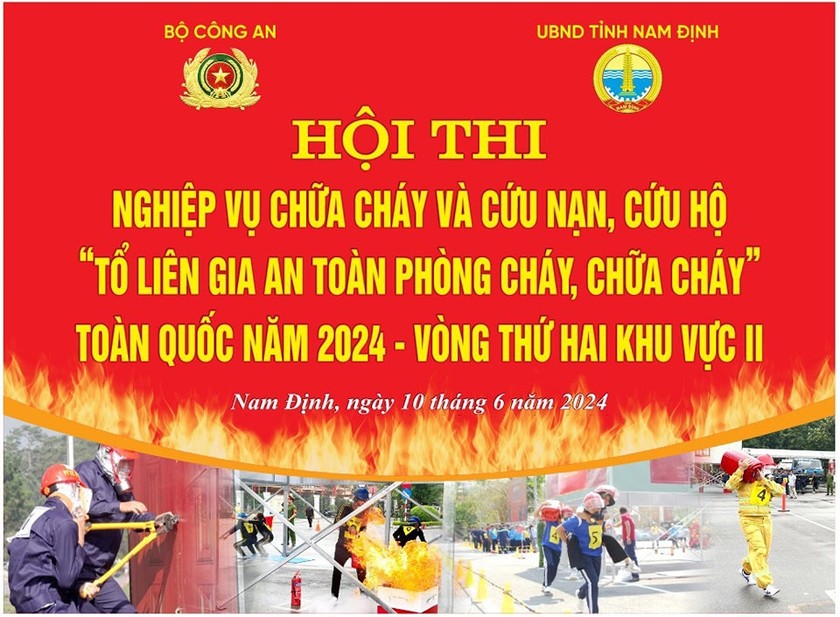 Hội thi nghiệp vụ phòng cháy, chữa cháy khu vực II tại Nam Định